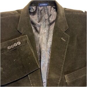 Stafford Black Corduroy Classic Fit Blazer Mens 50R Preppy Sport Coat 50 Reg